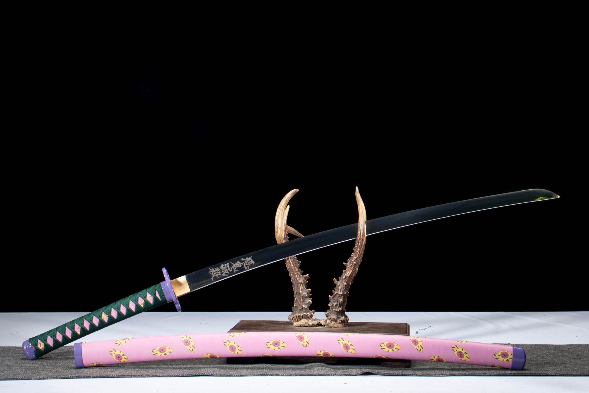 Kokushibo Inspired Katana – Hand Forged 1065 High Carbon Steel Anime Japanese Sword with Mirror Polish Blade