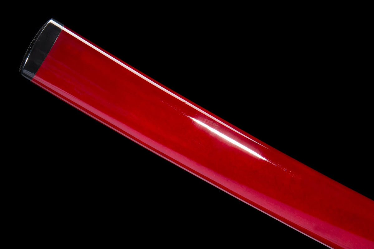 Purple Feather-Pattern Katana – T10 Folded Steel with Gilded Copper Fittings