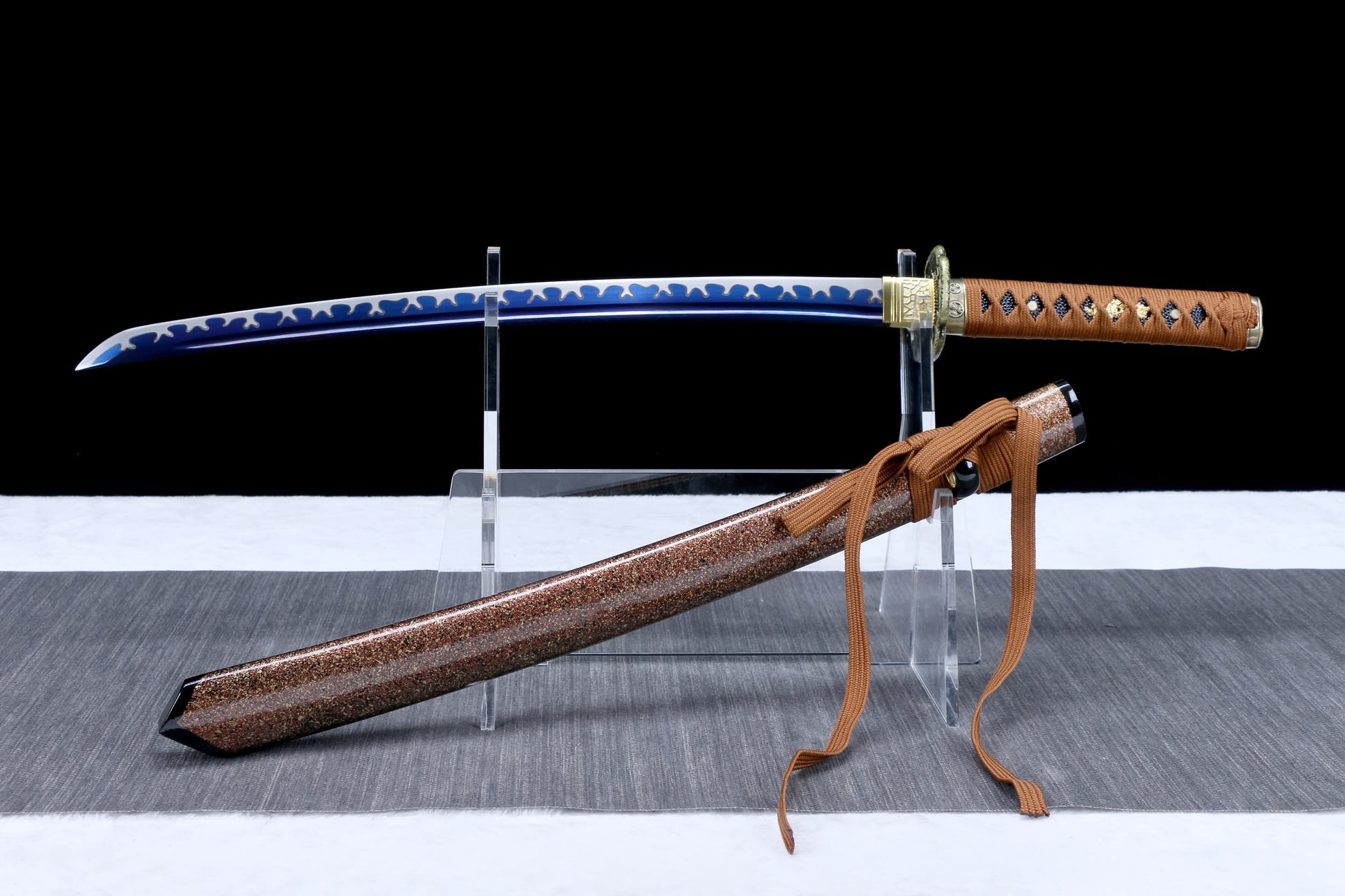 Kotetsu Blue Blade Katana – Hand Forged High Manganese Steel Japanese Sword with Blued Finish and Collector Scabbard