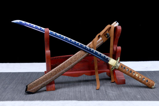 Kotetsu Blue Blade Katana – Hand Forged High Manganese Steel Japanese Sword with Blued Finish and Collector Scabbard