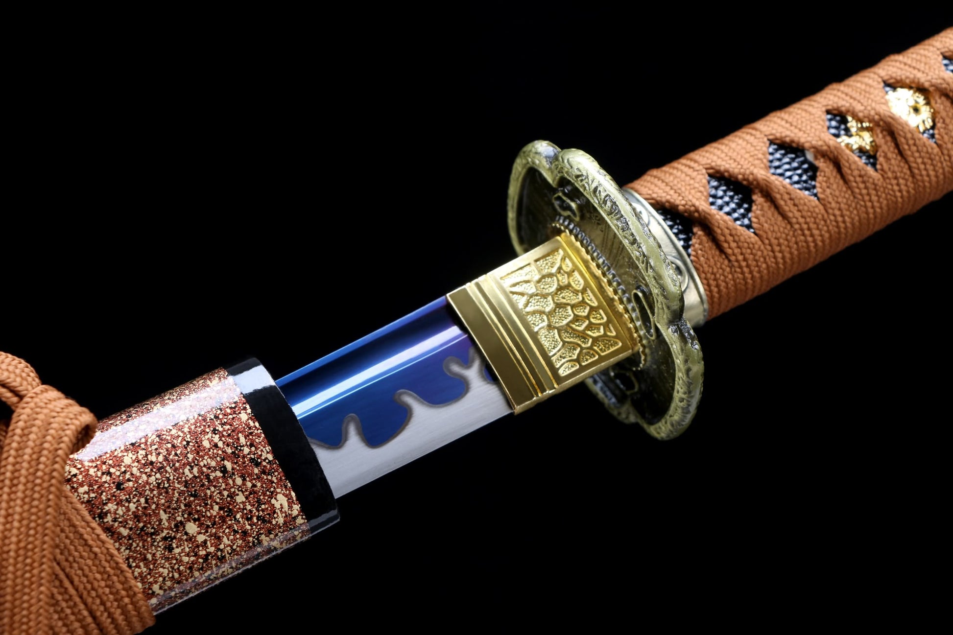 Kotetsu Blue Blade Katana – Hand Forged High Manganese Steel Japanese Sword with Blued Finish and Collector Scabbard