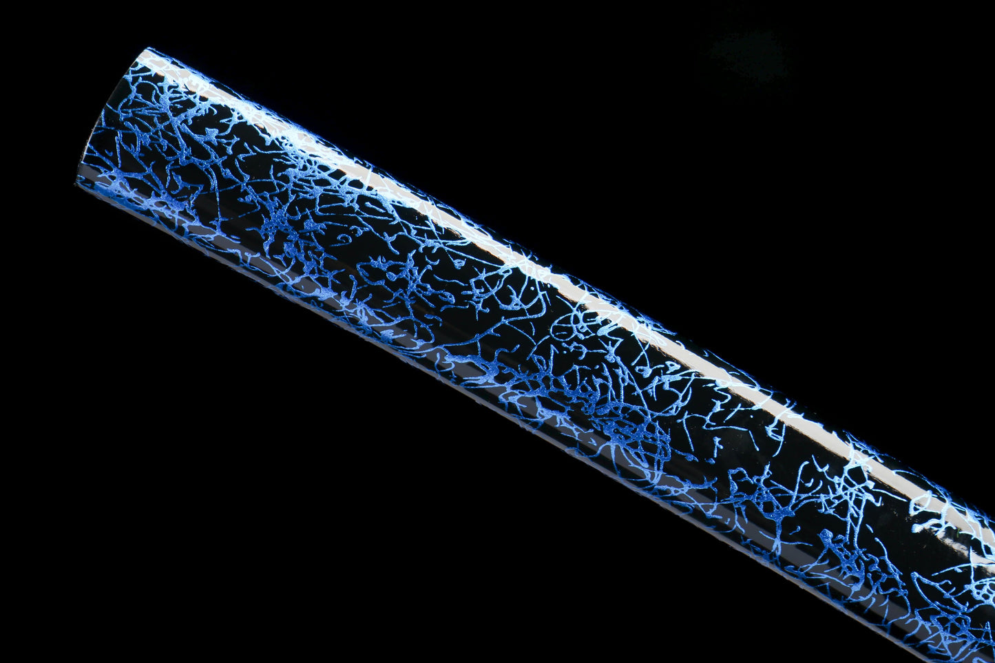Blue Lightning Katana Sword – 1045 Steel Blade with Gloss Lacquer Scabbard & Full Tang Construction