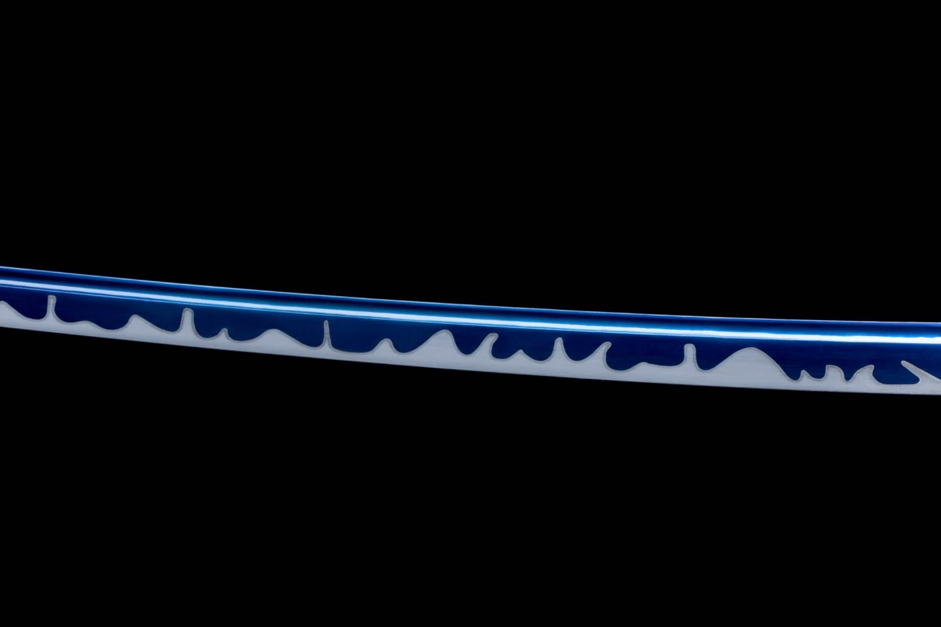 Kotetsu Blue Blade Katana – Hand Forged High Manganese Steel Japanese Sword with Blued Finish and Collector Scabbard