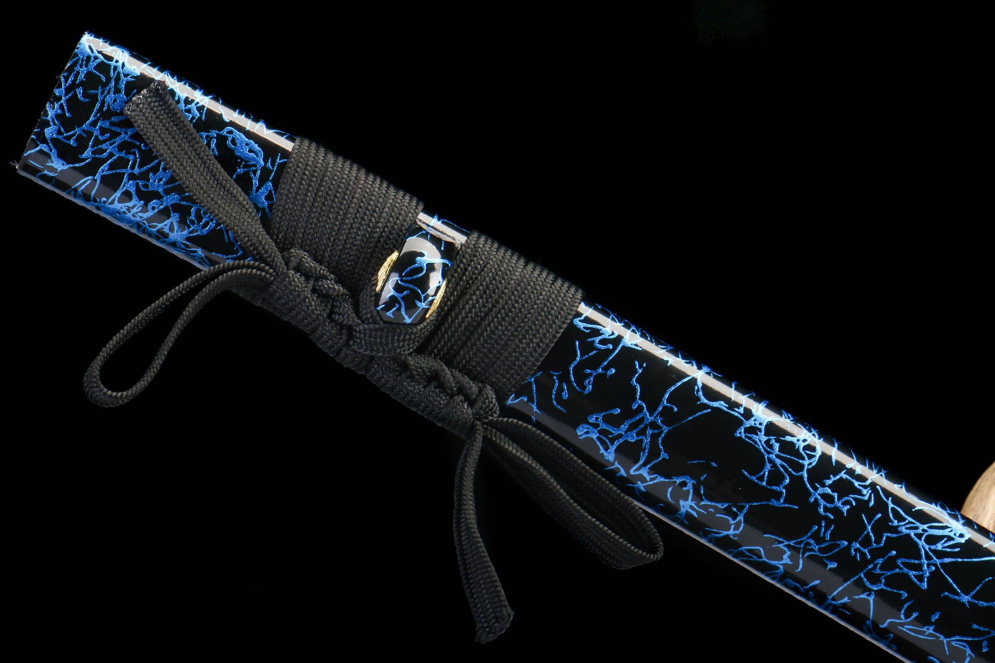 Blue Lightning Katana Sword – 1045 Steel Blade with Gloss Lacquer Scabbard & Full Tang Construction