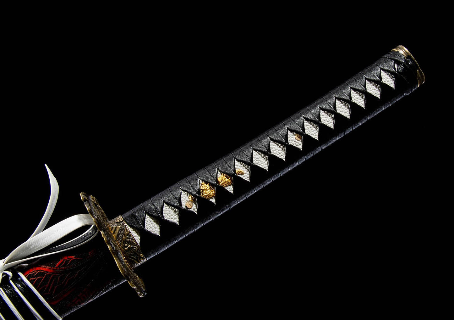 T10 Clay-Tempered Katana – 40.7″ Hamon Blade with Solid-Wood Saya