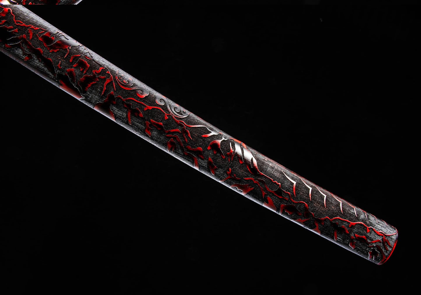 T10 Clay-Tempered Katana – 40.7″ Hamon Blade with Solid-Wood Saya