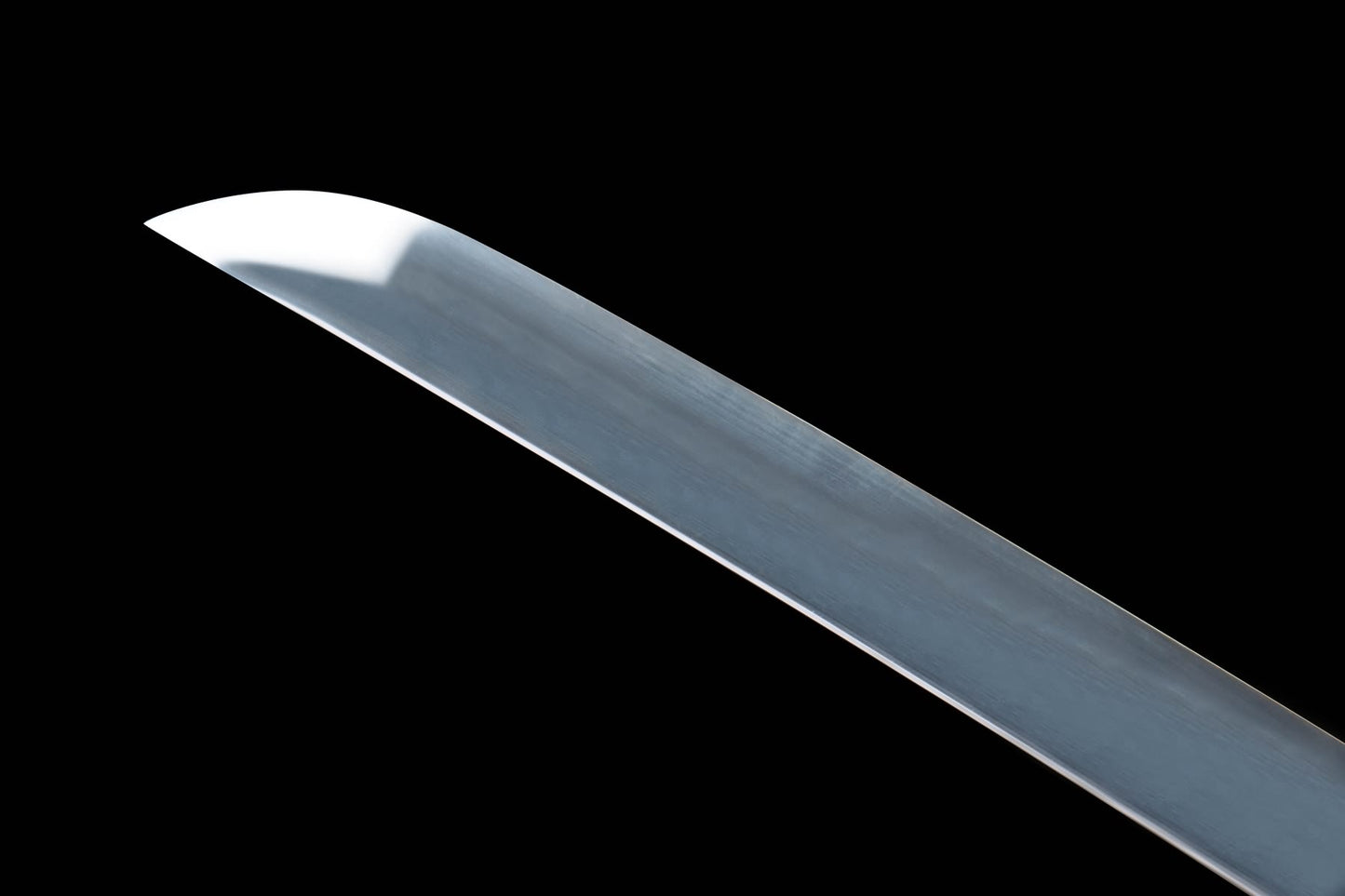 Close view of 1060 carbon steel katana blade tip