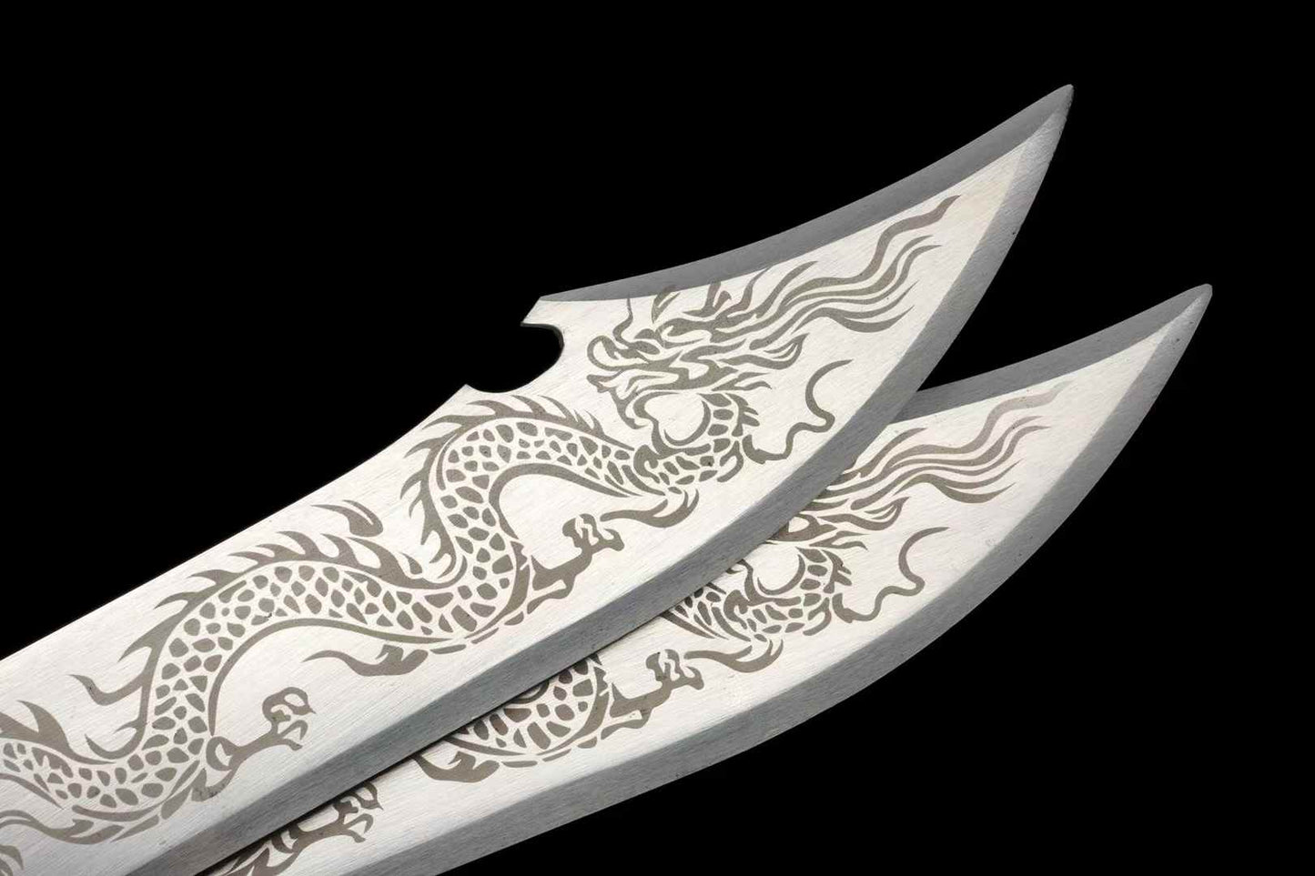 Dragon-pattern manganese steel butterfly sword blades