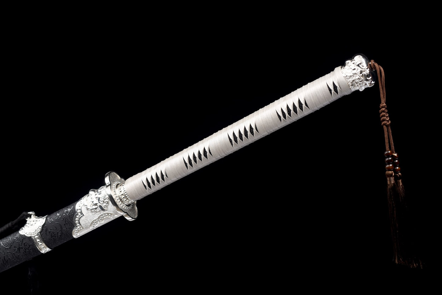 Qiu Long Miao Dao – Hand Forged High Manganese Steel Chinese Long Saber with Dragon Pattern Scabbard