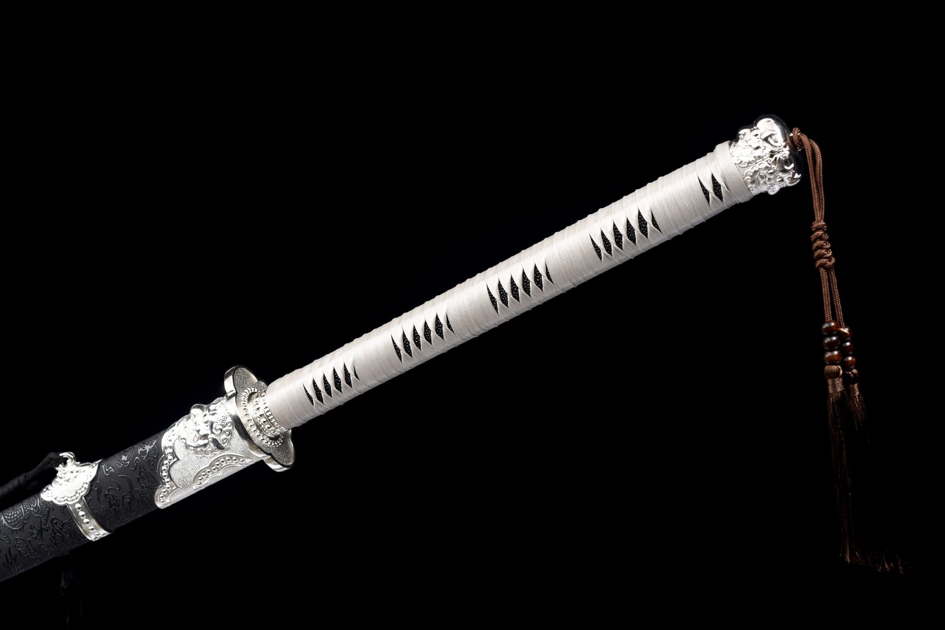 Qiu Long Miao Dao – Hand Forged High Manganese Steel Chinese Long Saber with Dragon Pattern Scabbard
