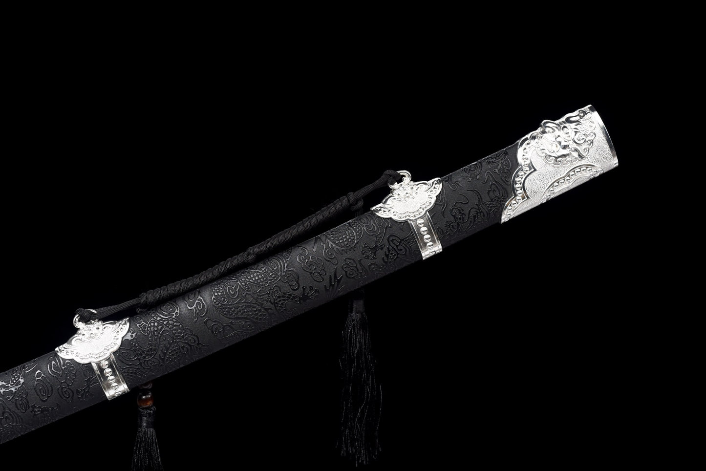 Qiu Long Miao Dao – Hand Forged High Manganese Steel Chinese Long Saber with Dragon Pattern Scabbard