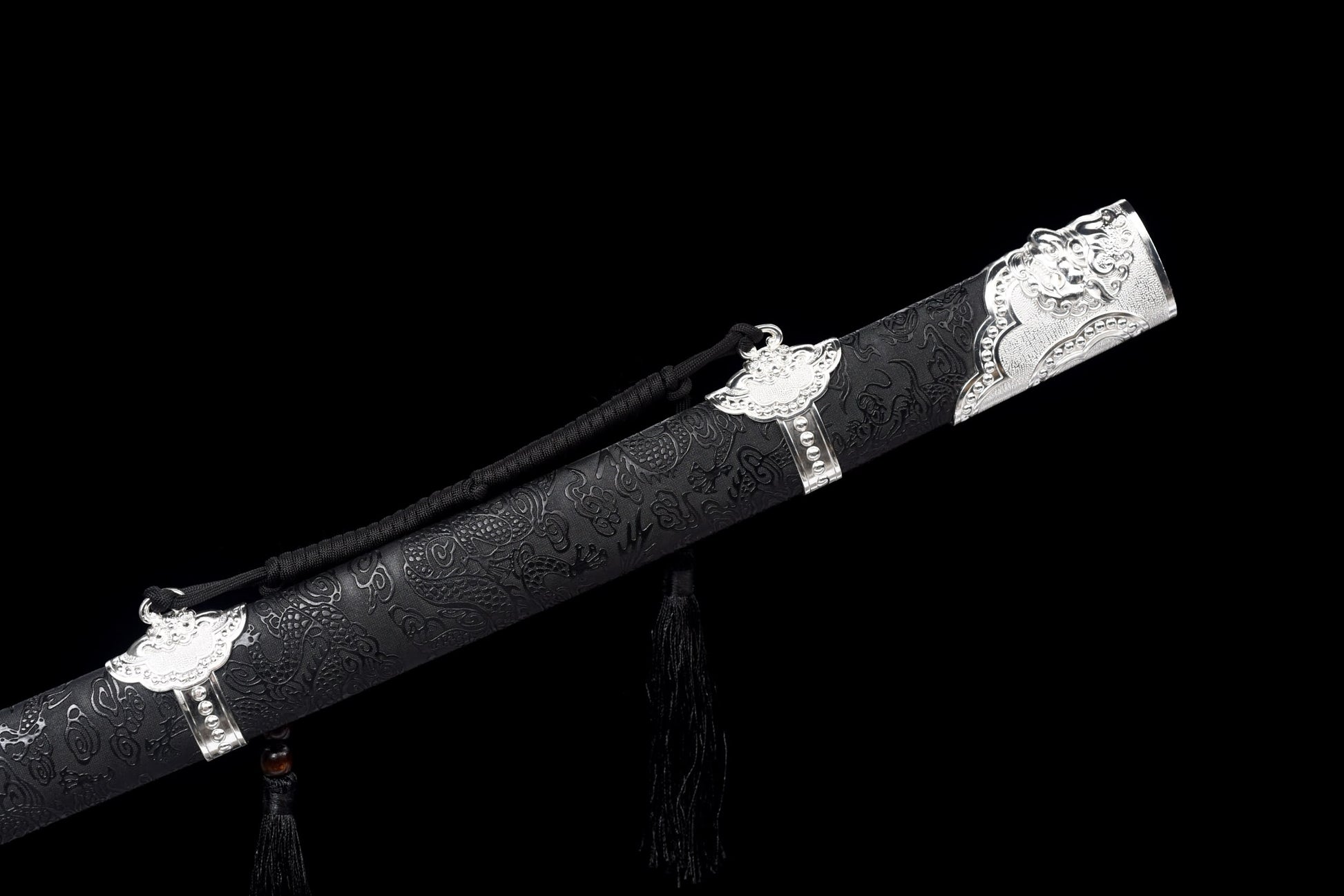 Qiu Long Miao Dao – Hand Forged High Manganese Steel Chinese Long Saber with Dragon Pattern Scabbard