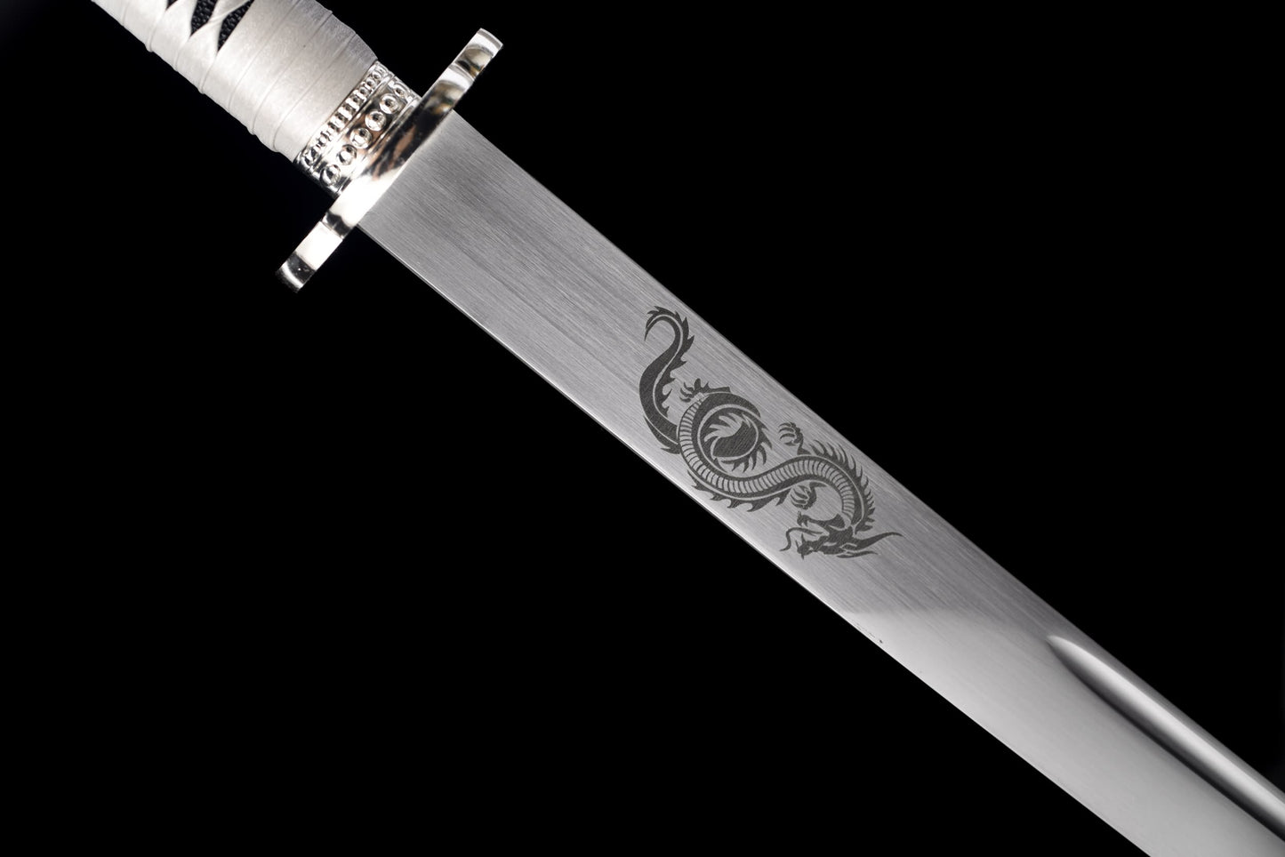 Qiu Long Miao Dao – Hand Forged High Manganese Steel Chinese Long Saber with Dragon Pattern Scabbard