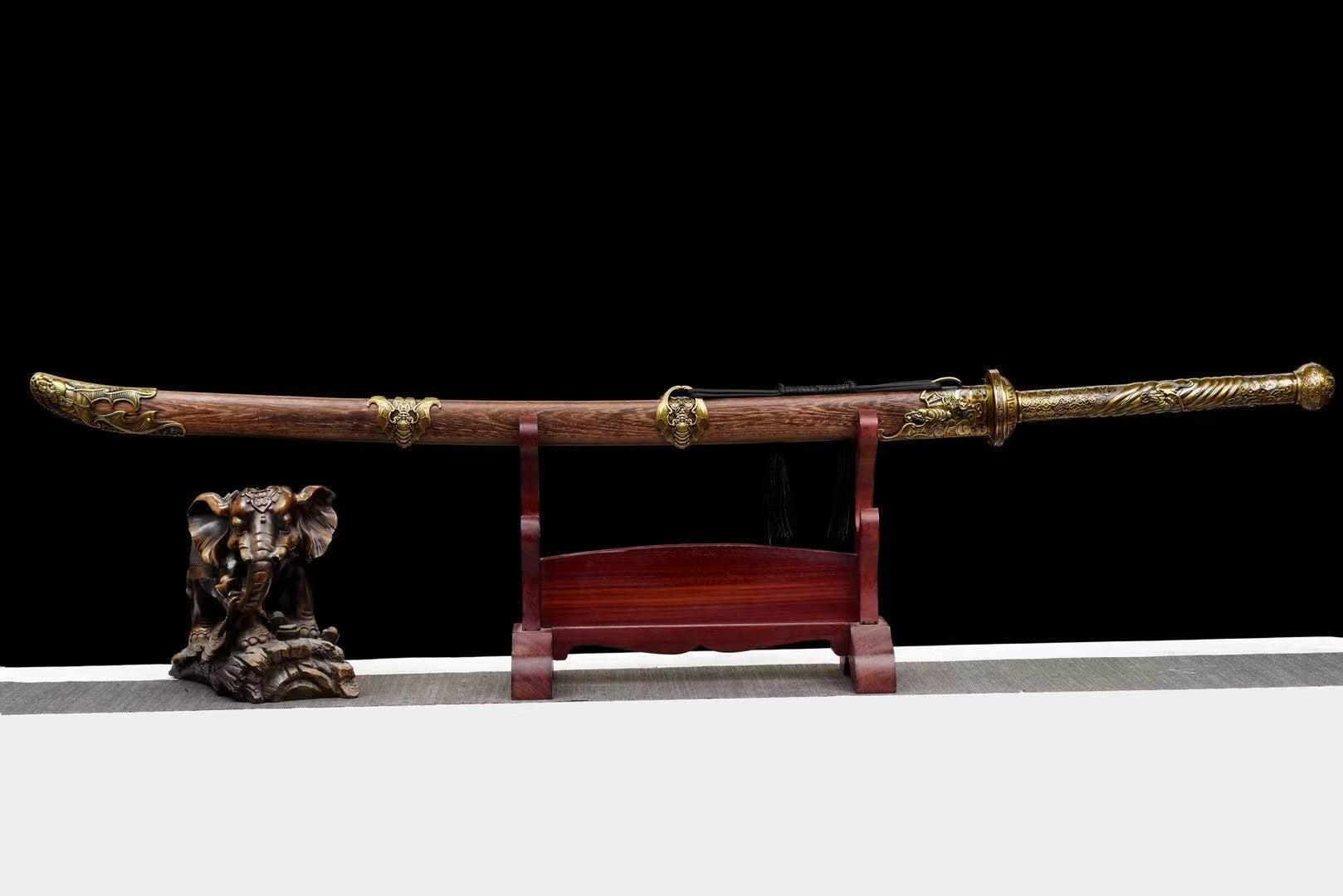 Chinese Miao Dao Sword – Bat Motif Fittings, Manganese Steel Blade