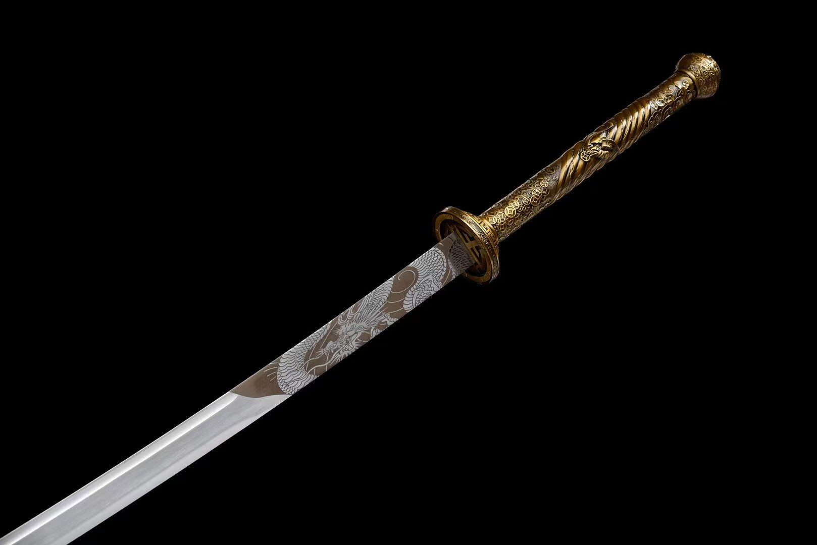 Chinese Miao Dao Sword – Bat Motif Fittings, Manganese Steel Blade