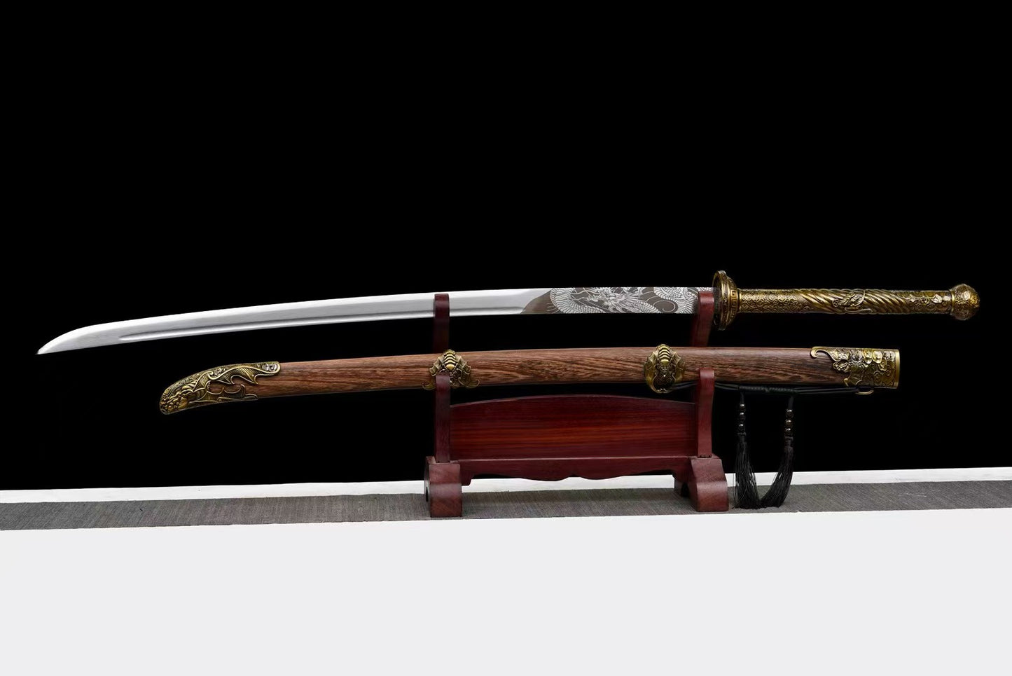 Chinese Miao Dao Sword – Bat Motif Fittings, Manganese Steel Blade