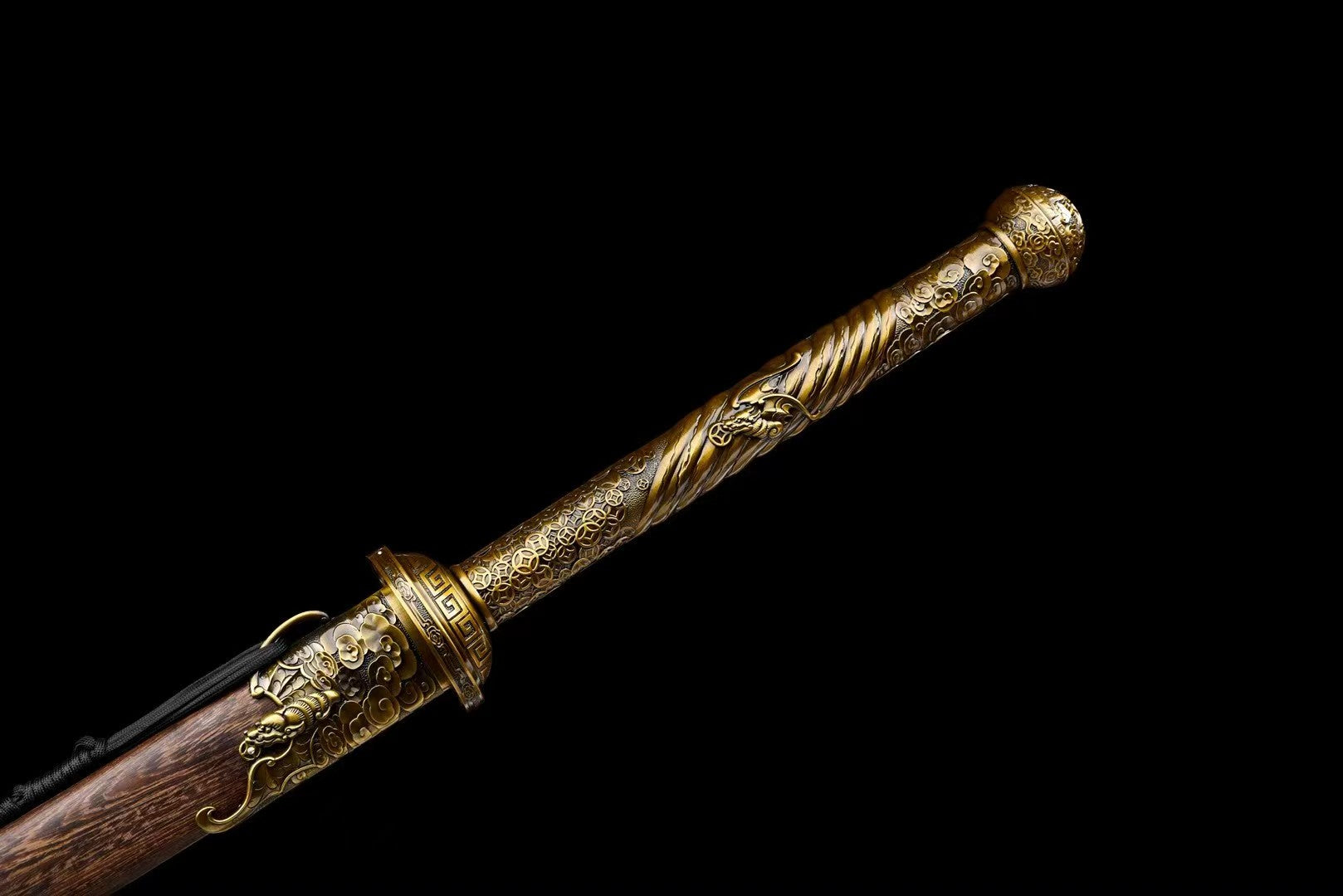 Chinese Miao Dao Sword – Bat Motif Fittings, Manganese Steel Blade