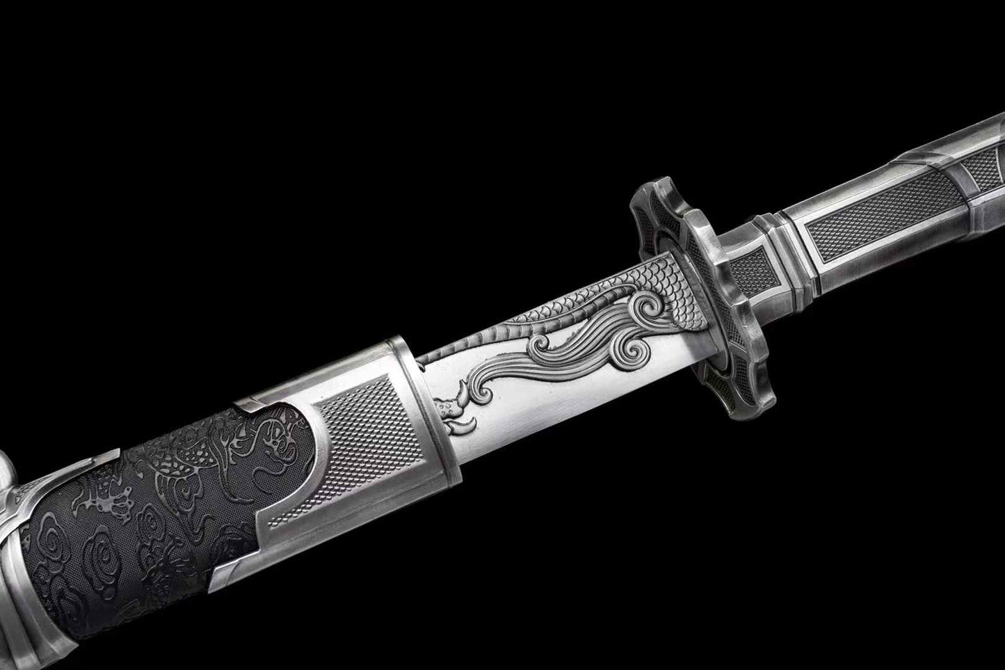 Qing Dao Sword | Hand-Forged Chinese Saber in High Manganese Steel with Qing Dynasty Alloy Fittings