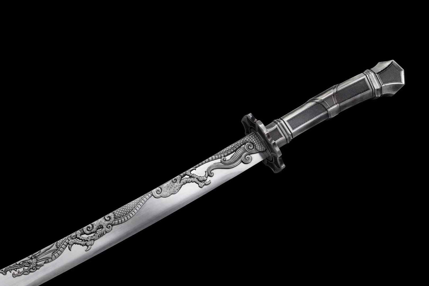 Qing Dao Sword | Hand-Forged Chinese Saber in High Manganese Steel with Qing Dynasty Alloy Fittings