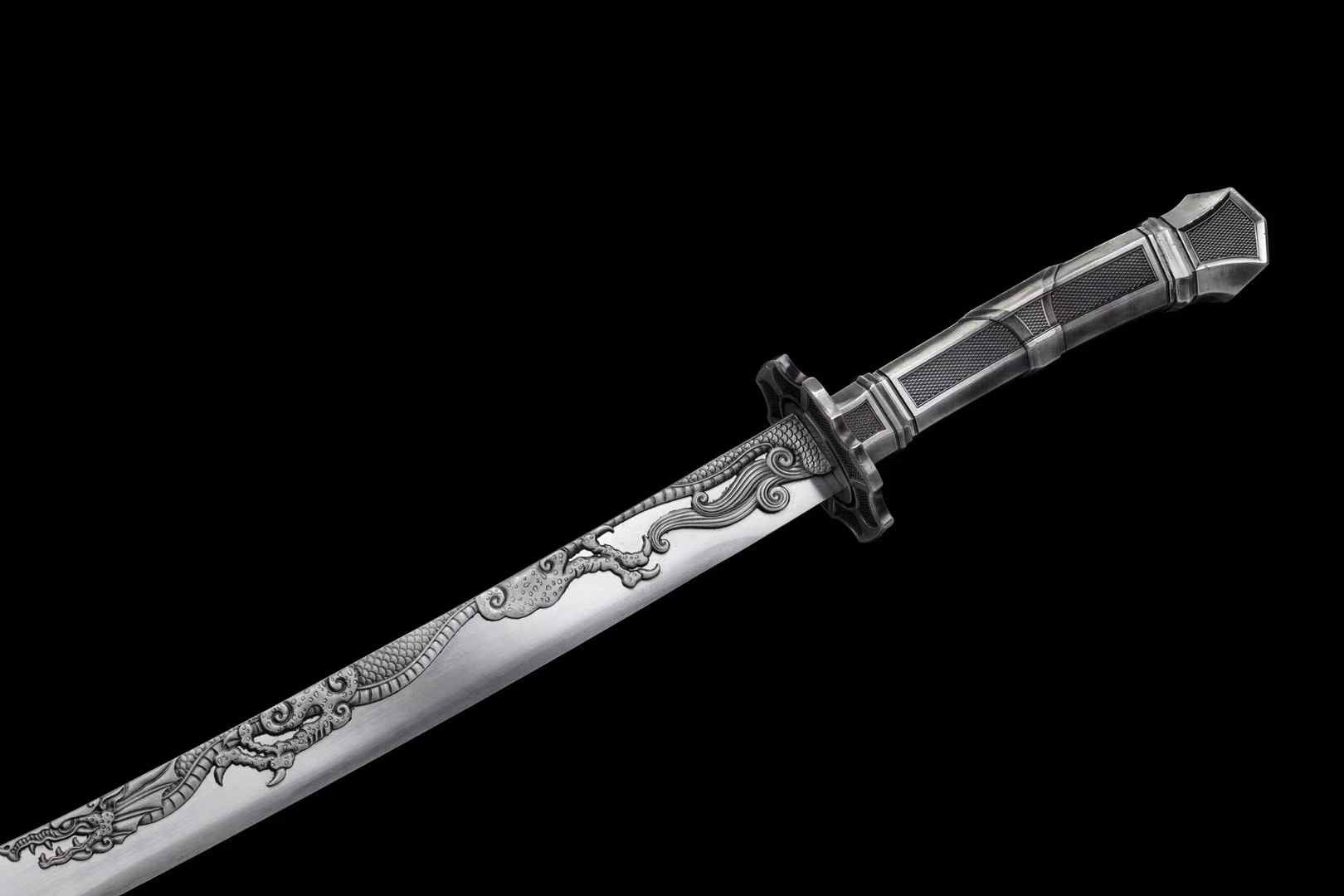 Qing Dao Sword | Hand-Forged Chinese Saber in High Manganese Steel with Qing Dynasty Alloy Fittings