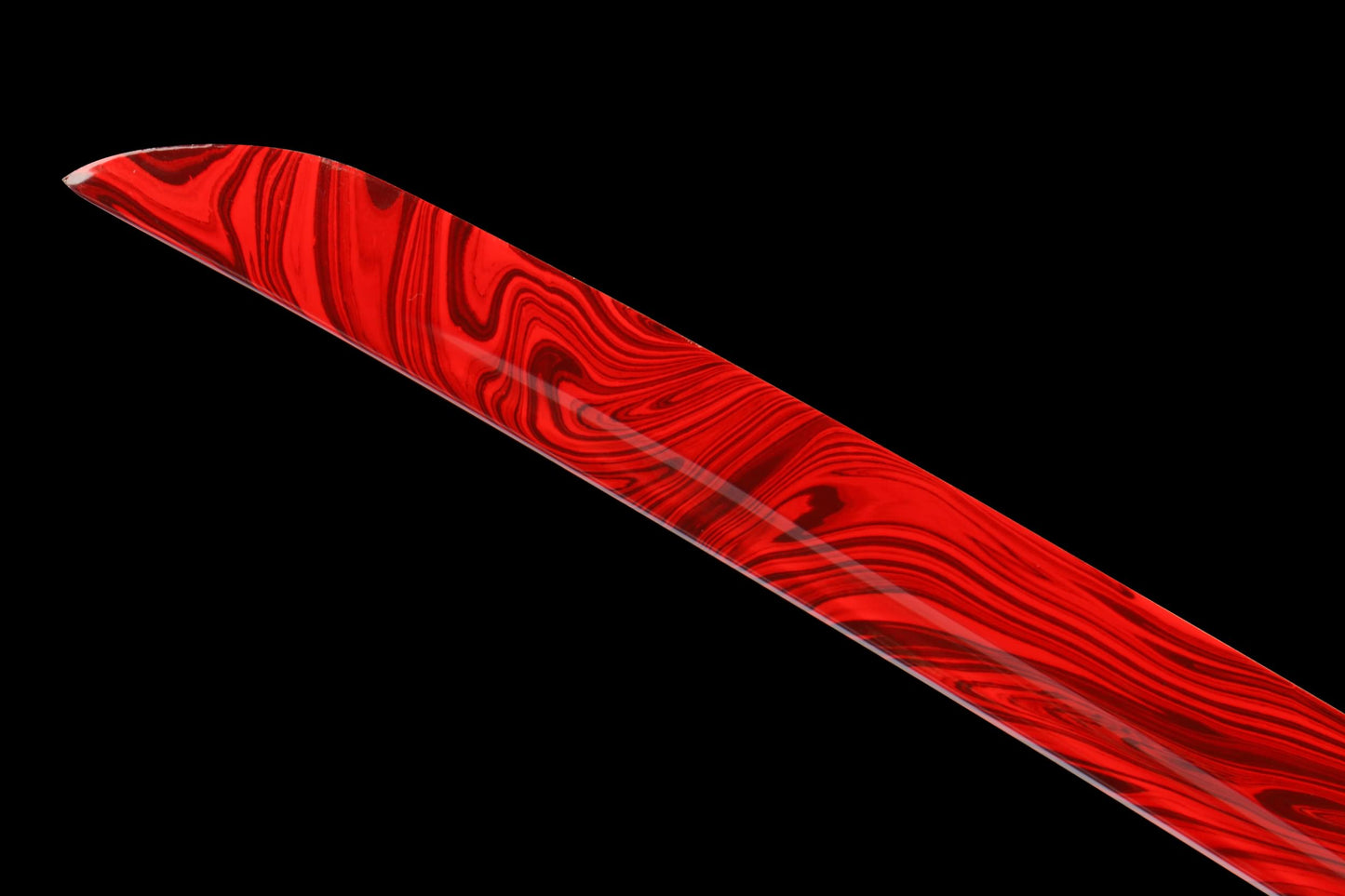 Black Red Snowflake Katana – Hand Forged 1065 High Carbon Steel Japanese Samurai Sword with Crimson Pattern Blade