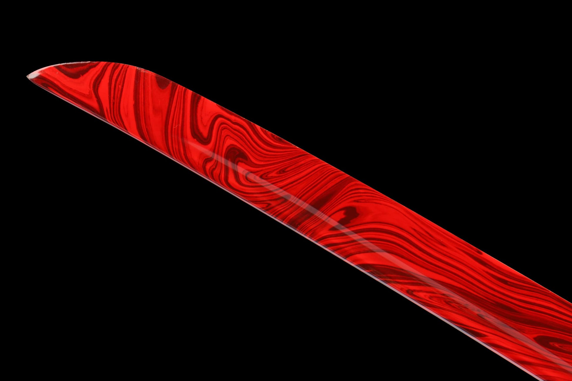 Black Red Snowflake Katana – Hand Forged 1065 High Carbon Steel Japanese Samurai Sword with Crimson Pattern Blade