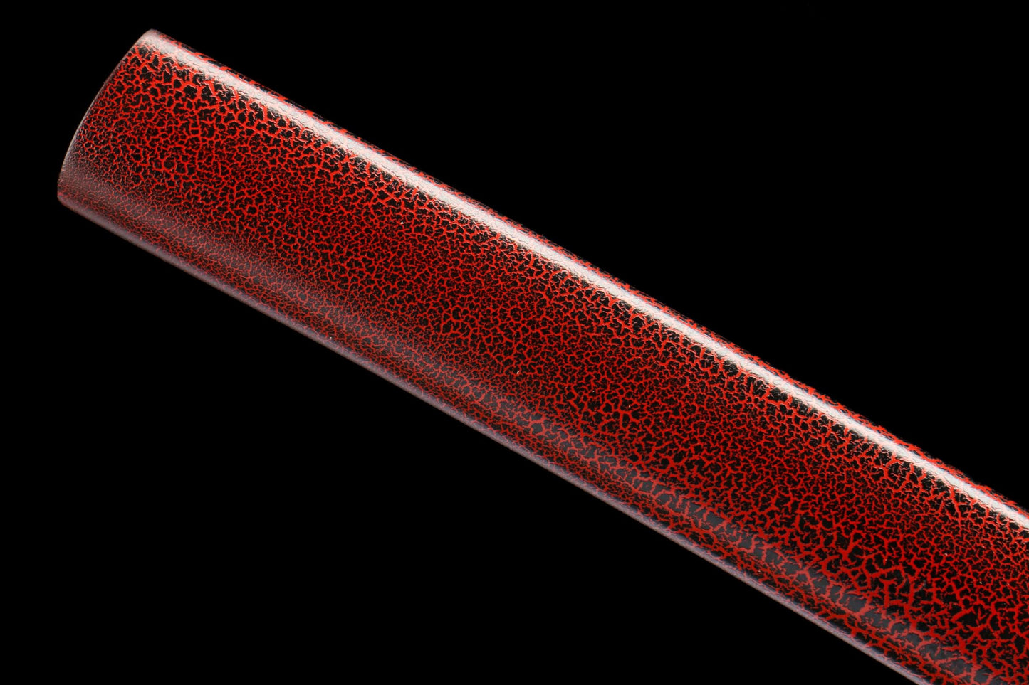 Black Red Snowflake Katana – Hand Forged 1065 High Carbon Steel Japanese Samurai Sword with Crimson Pattern Blade