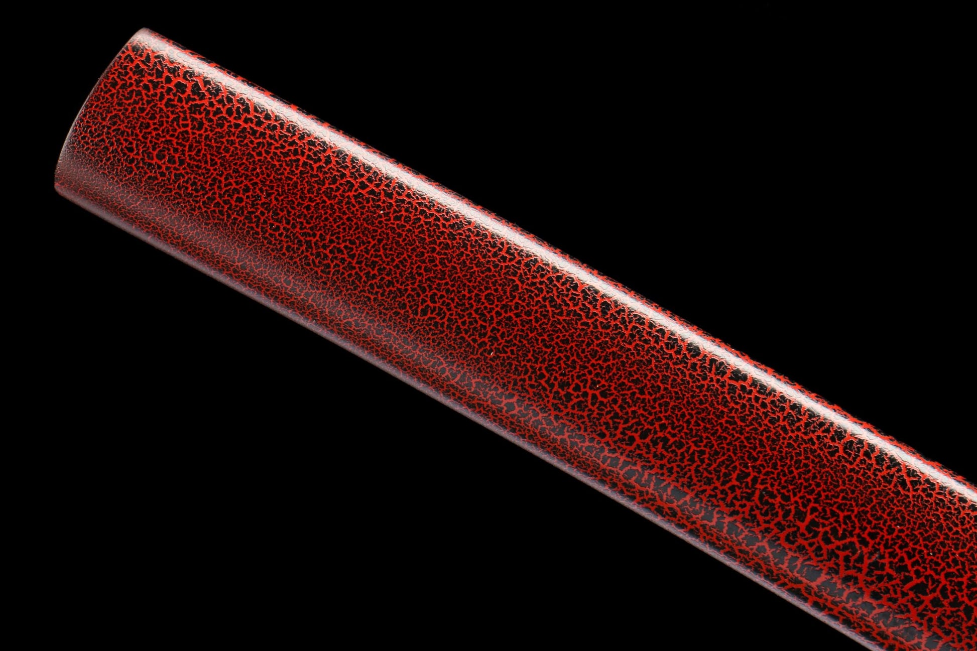 Black Red Snowflake Katana – Hand Forged 1065 High Carbon Steel Japanese Samurai Sword with Crimson Pattern Blade