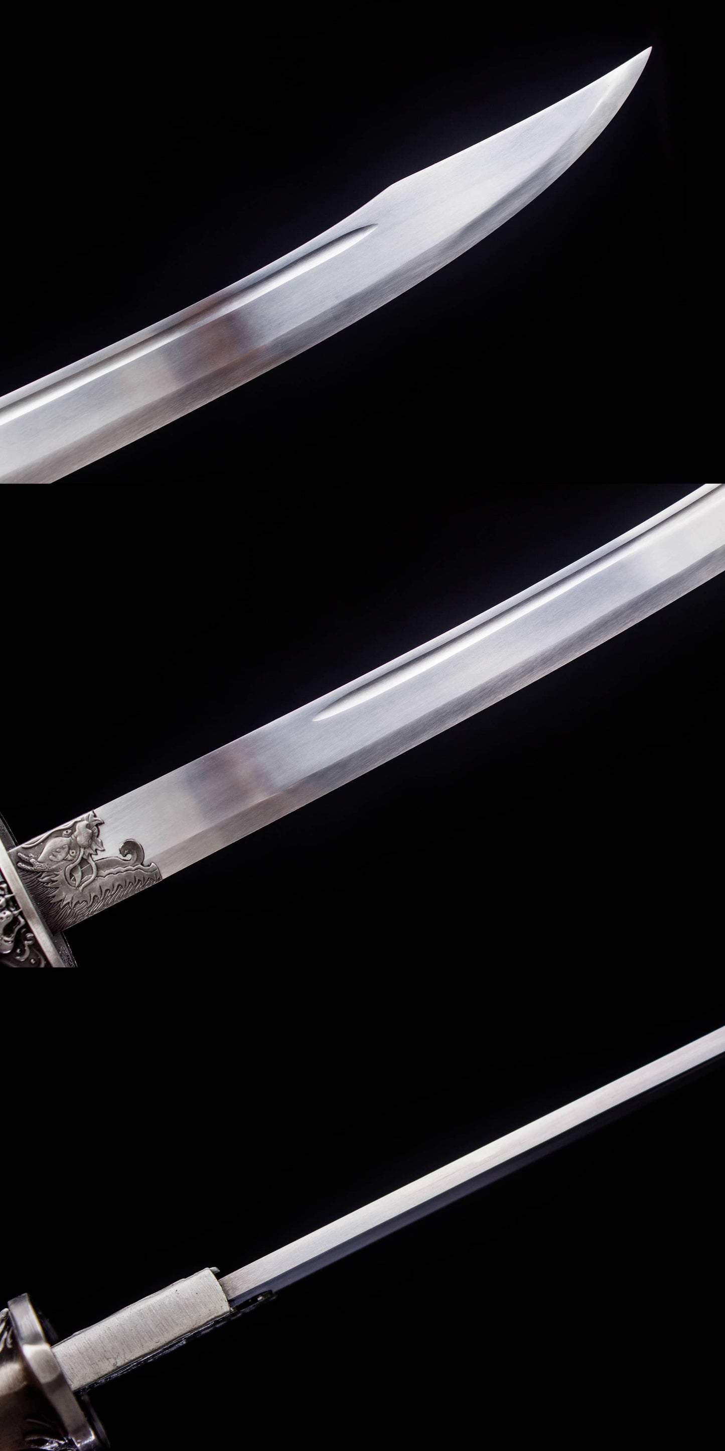 Longhu Zhanmadao Saber – 49.4″ Manganese Steel Blade, Rosewood Handle & Scabbard