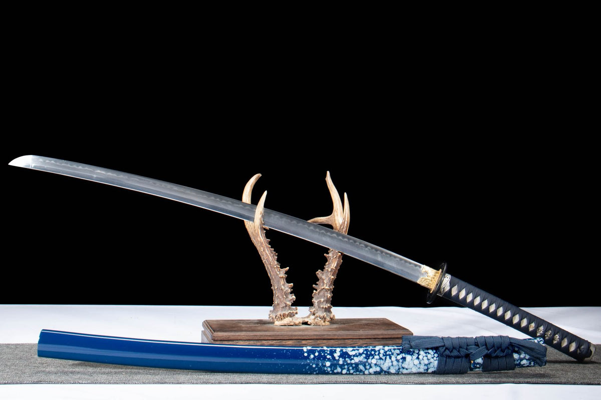 Blue Snowflake Aoi Katana – T10 Clay-Tempered Steel