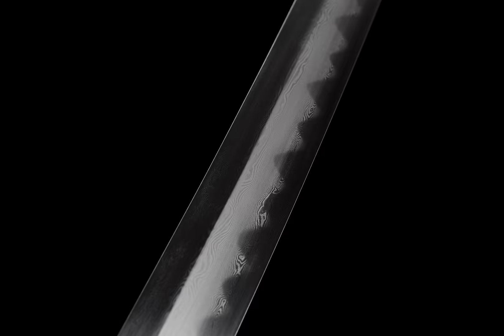 Japanese Katana – Hand Forged Pattern Steel Sword with Blue Rayskin Scabbard, Premium Collectible Display