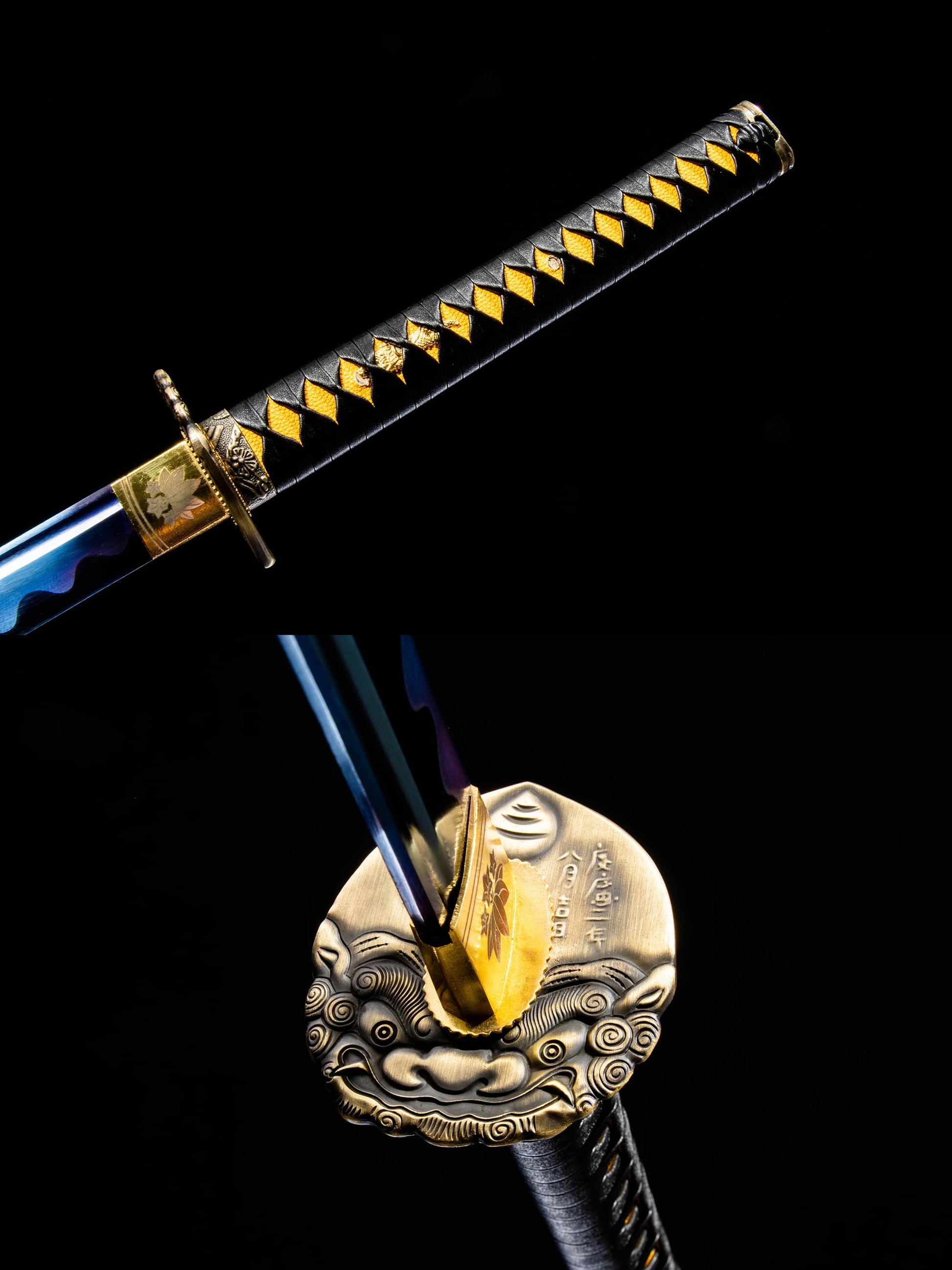 Den Yoshioka Katana – 40.7″ (103.5 cm) Manganese Steel Blade, Lacquered Wood Saya