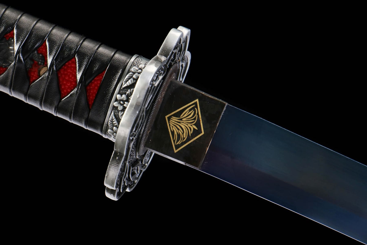 Blue-Black 1065 Steel Tachi – Lacquered Wood Saya