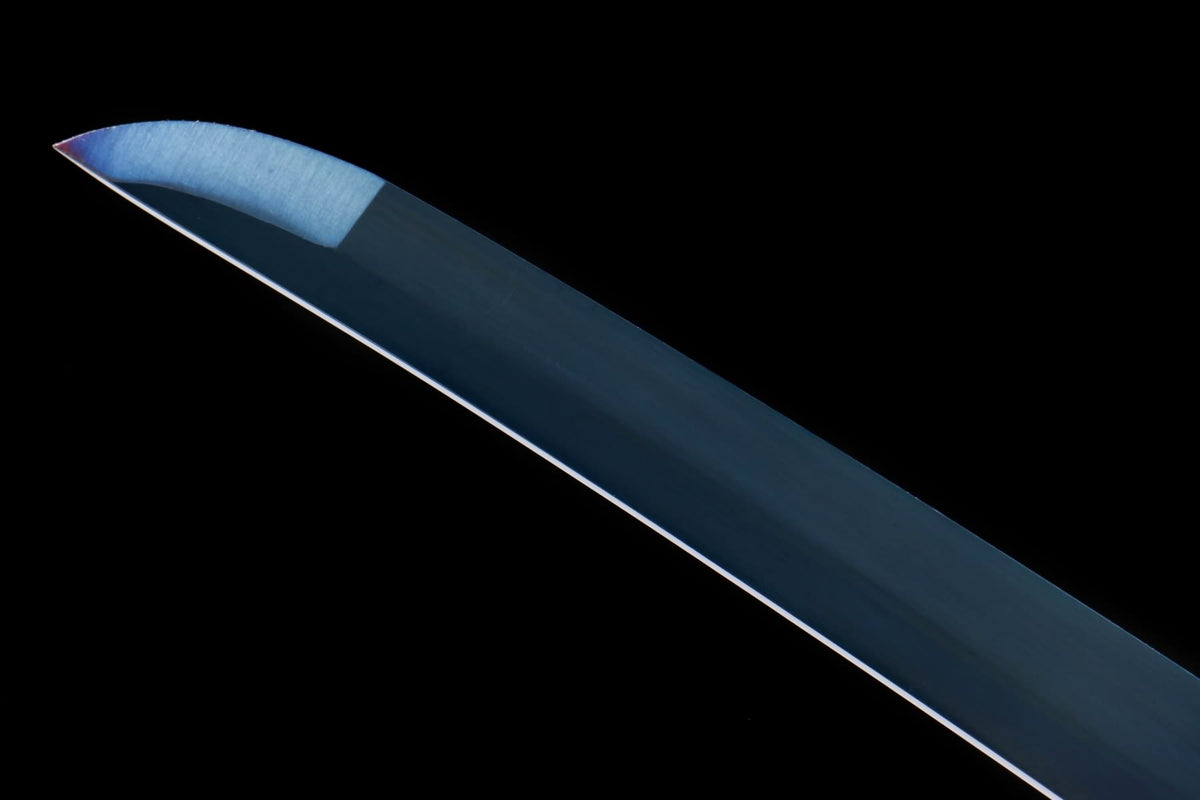 Blue-Black 1065 Steel Tachi – Lacquered Wood Saya