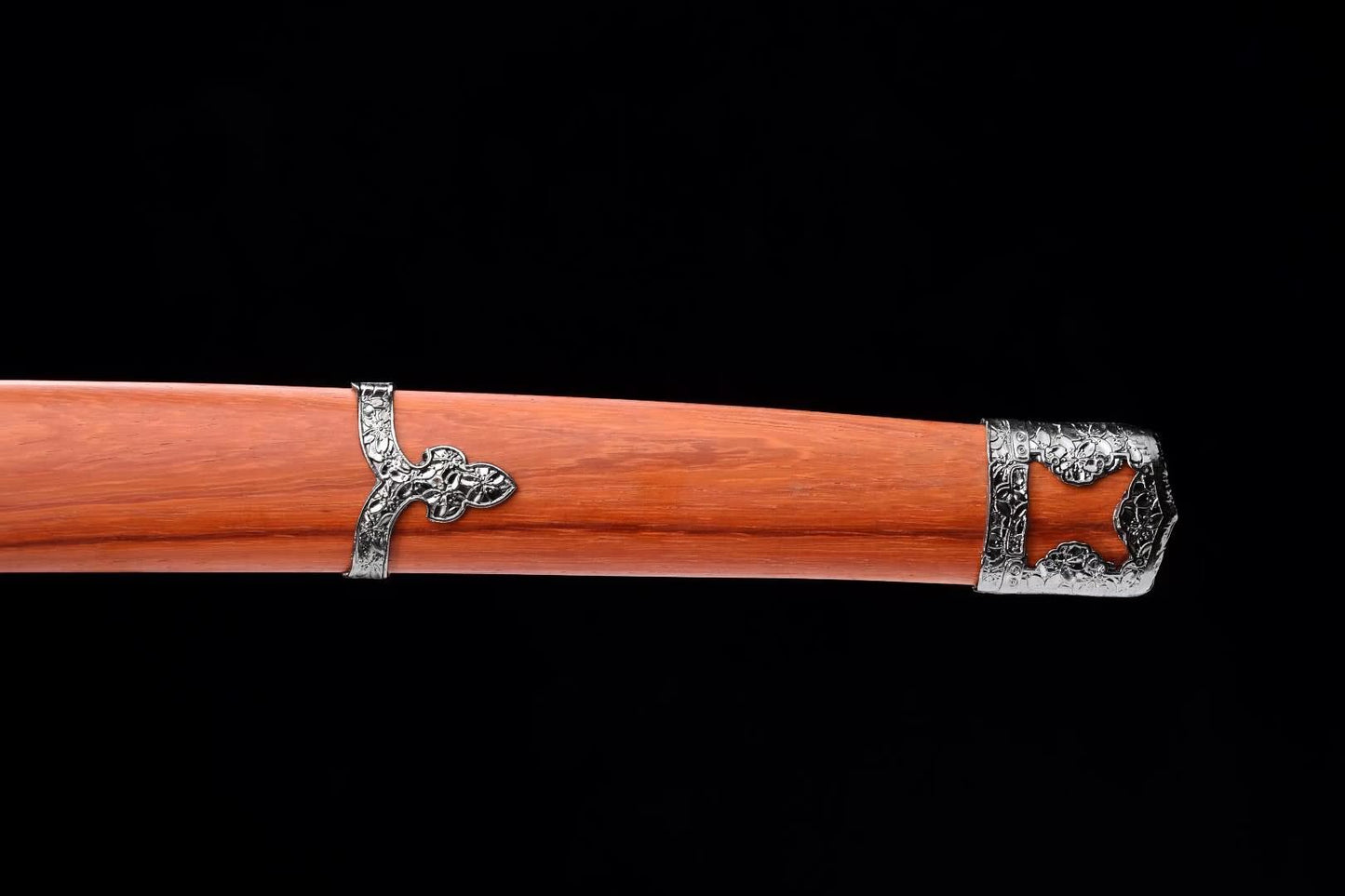 Tachi Katana with Red-Treated T10 Blade & Rosewood Saya (41.0") — Hand-Polished, 8-Step Finish