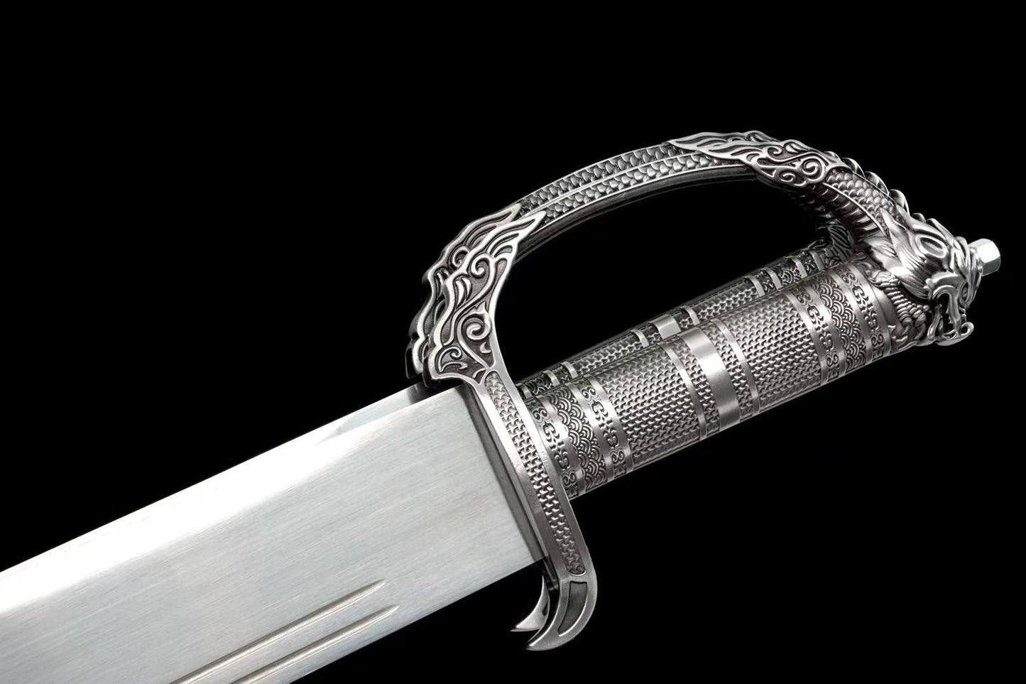 Silver dragon zinc-alloy handle and knuckle guard