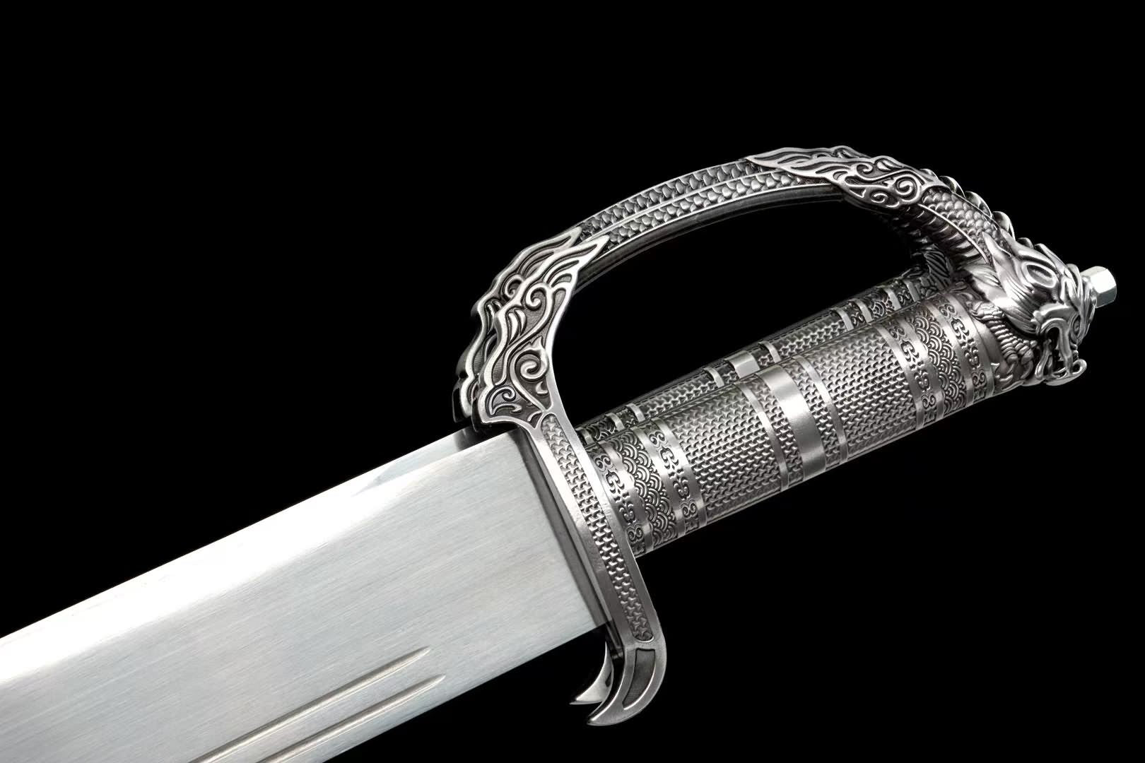 Silver dragon zinc-alloy handle and knuckle guard