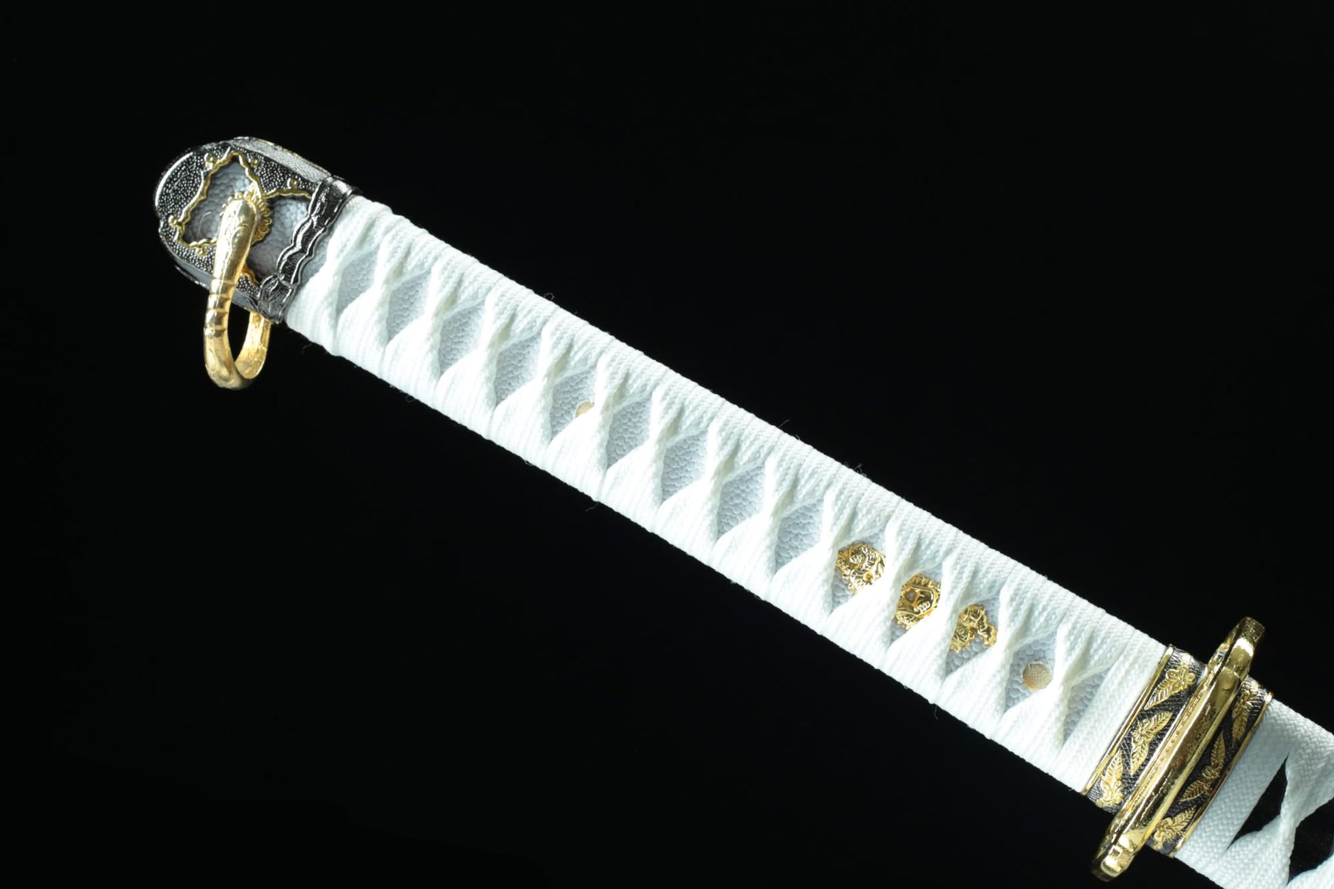 Japanese Sakura Tachi Sword – Patterned Steel Blade, Piano Lacquer Scabbard - Chinese Sword store