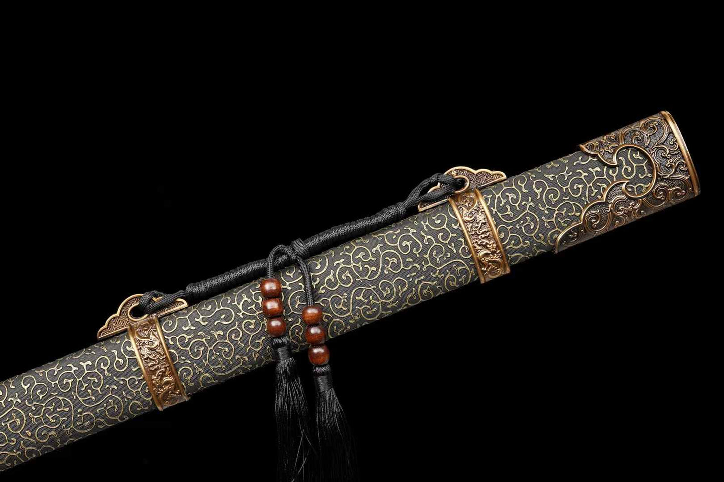 Tang Hengdao patterned synthetic-leather scabbard detail