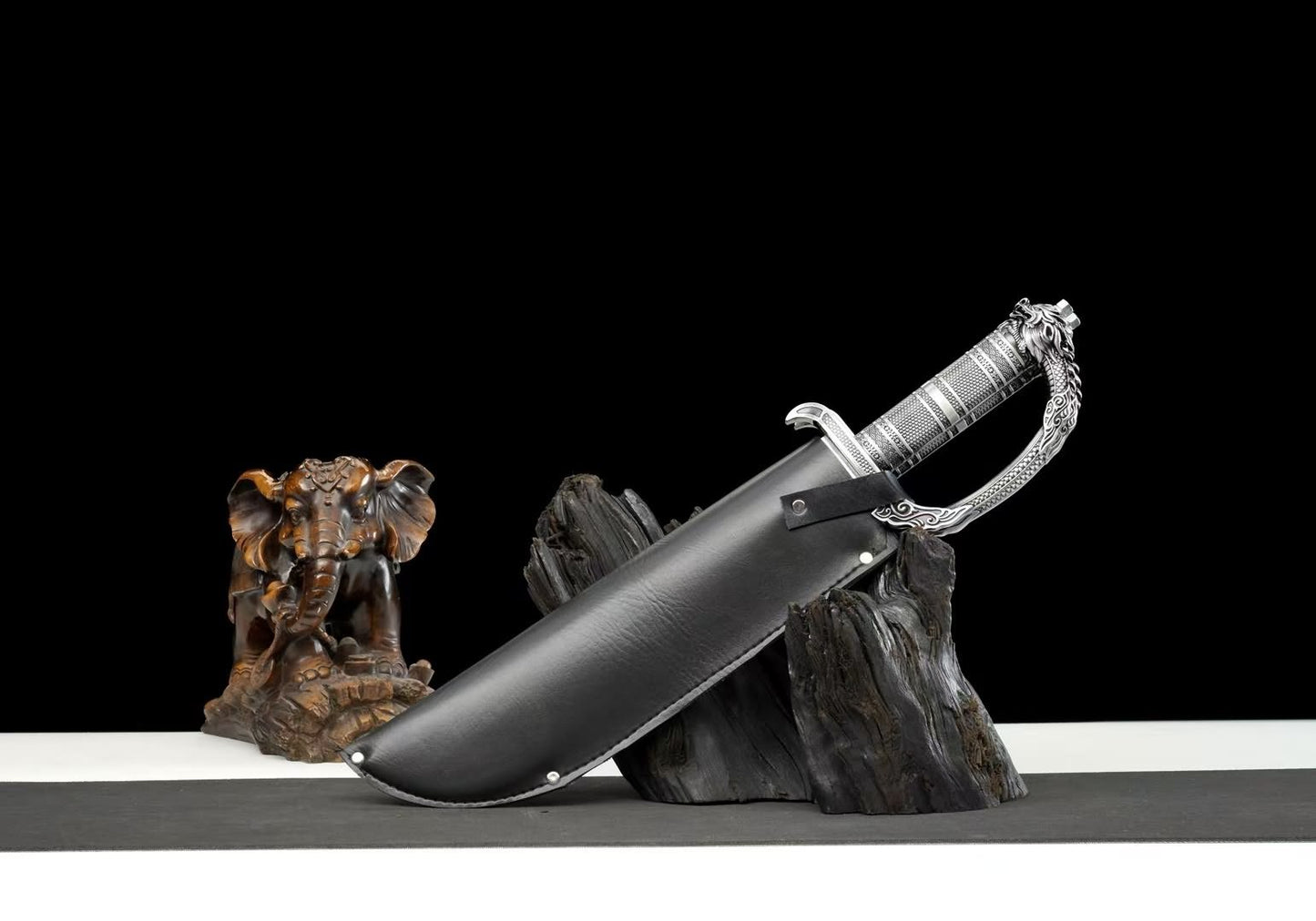 Wing Chun butterfly sword in shared black scabbard