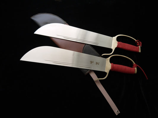 Wing Chun Bart Cham Dao,Stainless steel blade,Leather,Brass guard - Chinese sword shop