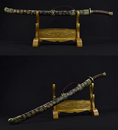 Chinese sword,Broadsword,High carbon steel blade,Skin scabbard, LOONGSWORD