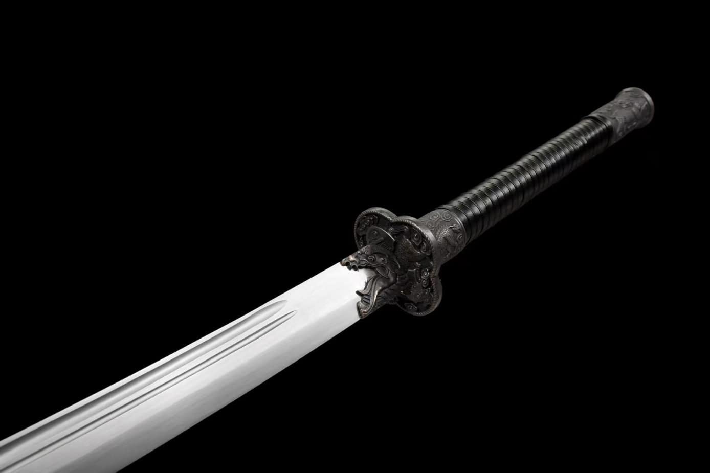 Kangxi dao,Forged high Carbon Steel Blade,Alloy Fittings,Black Scabbard,chinese sword