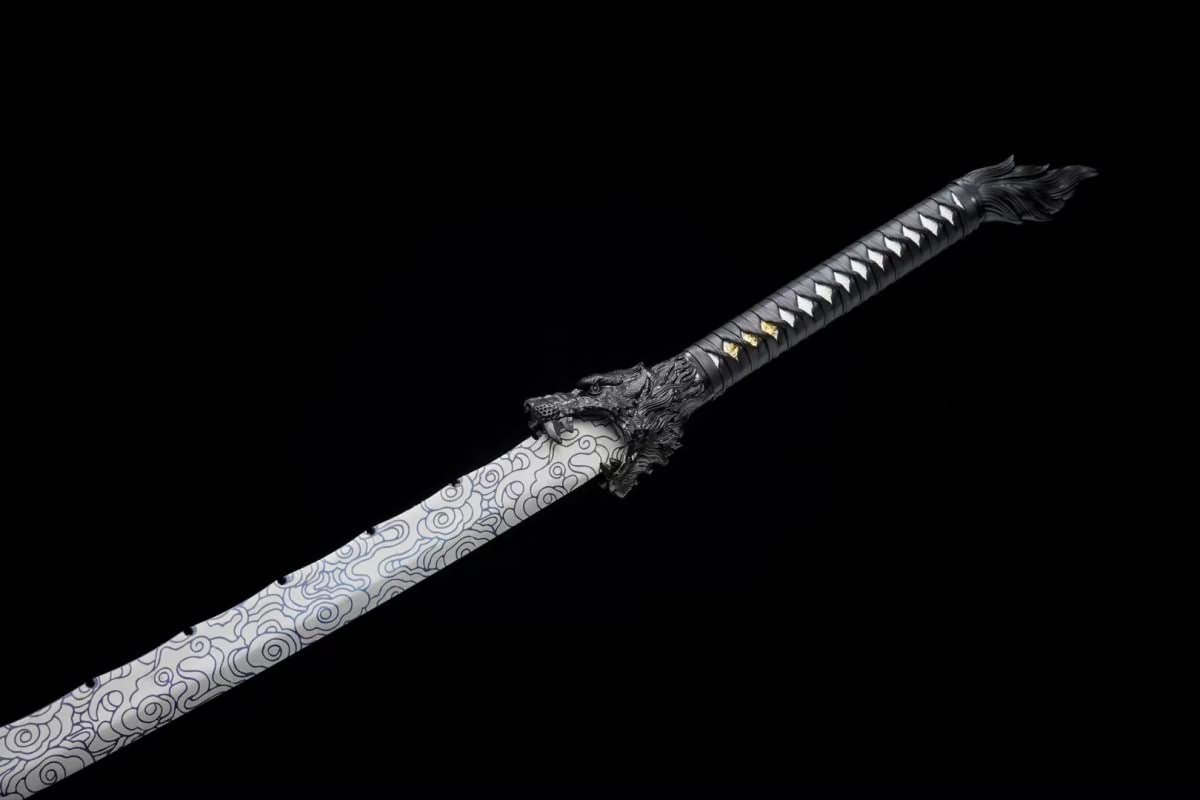 Chinese sword,Wolf Head Machete,Sabre,Forged High Carbon Steel Etch Blade,loongsword
