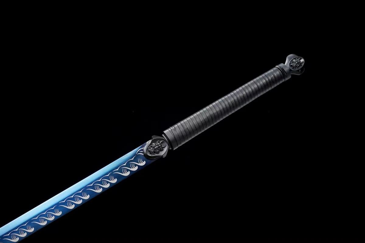 Tang Sword Real(High carbon Steel Blue Blade,Alloy Fittings) Full Tang