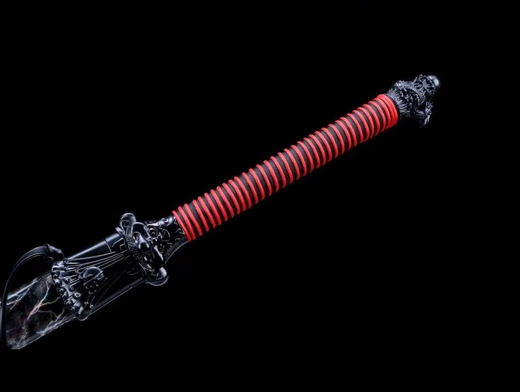 Dragon Tang jian,High Carbon Steel Blade,Alloy Fittings,Leather Scabbard,chinese sword