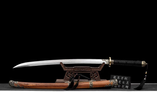 Broadsword Real,Forged Damascus Steel Blade,Rosewood,Brass