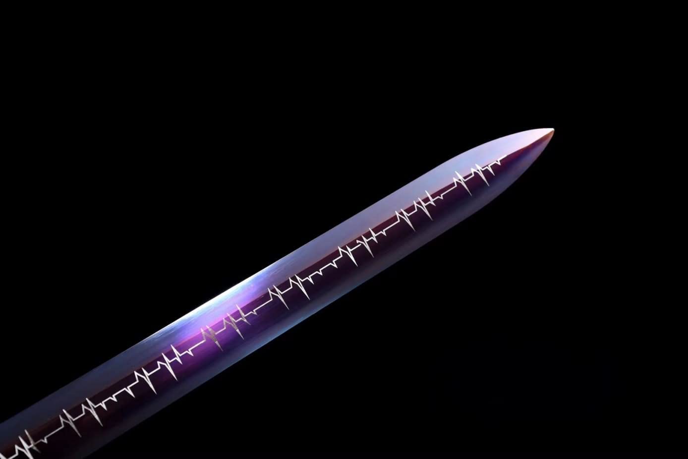 Chinese sword,Shura Knife jian,Forged High Carbon Steel Purple Blades,Alloy Fittings