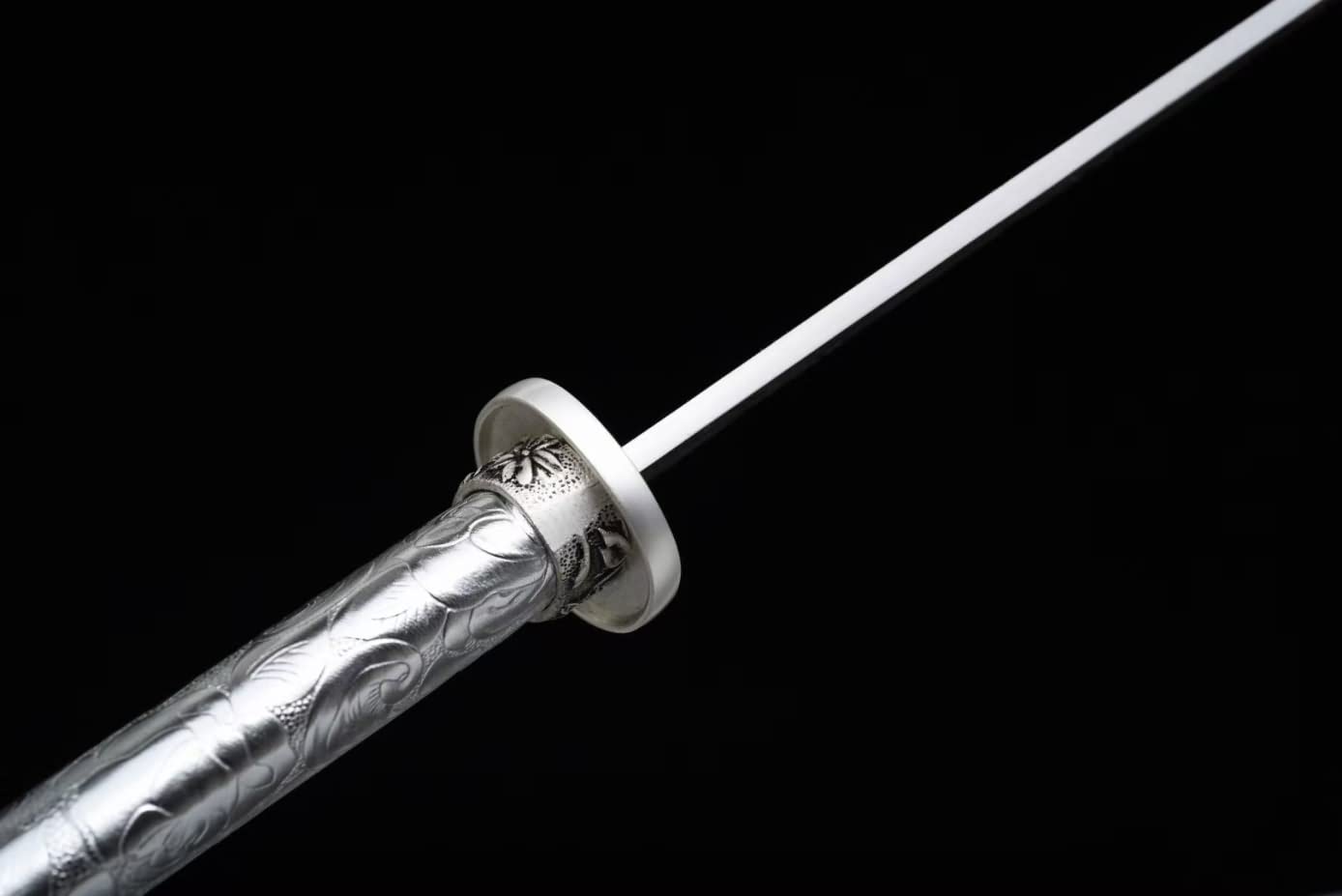 Silver Straight Sword Forged Spring Steel Blades,Alloy Fittings