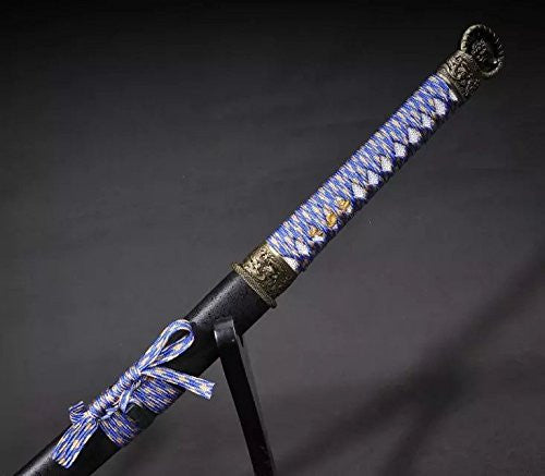 Samurai Sword-Medium carbon steel-Wood scabbard-Alloy fitting-Full tang - Chinese sword shop